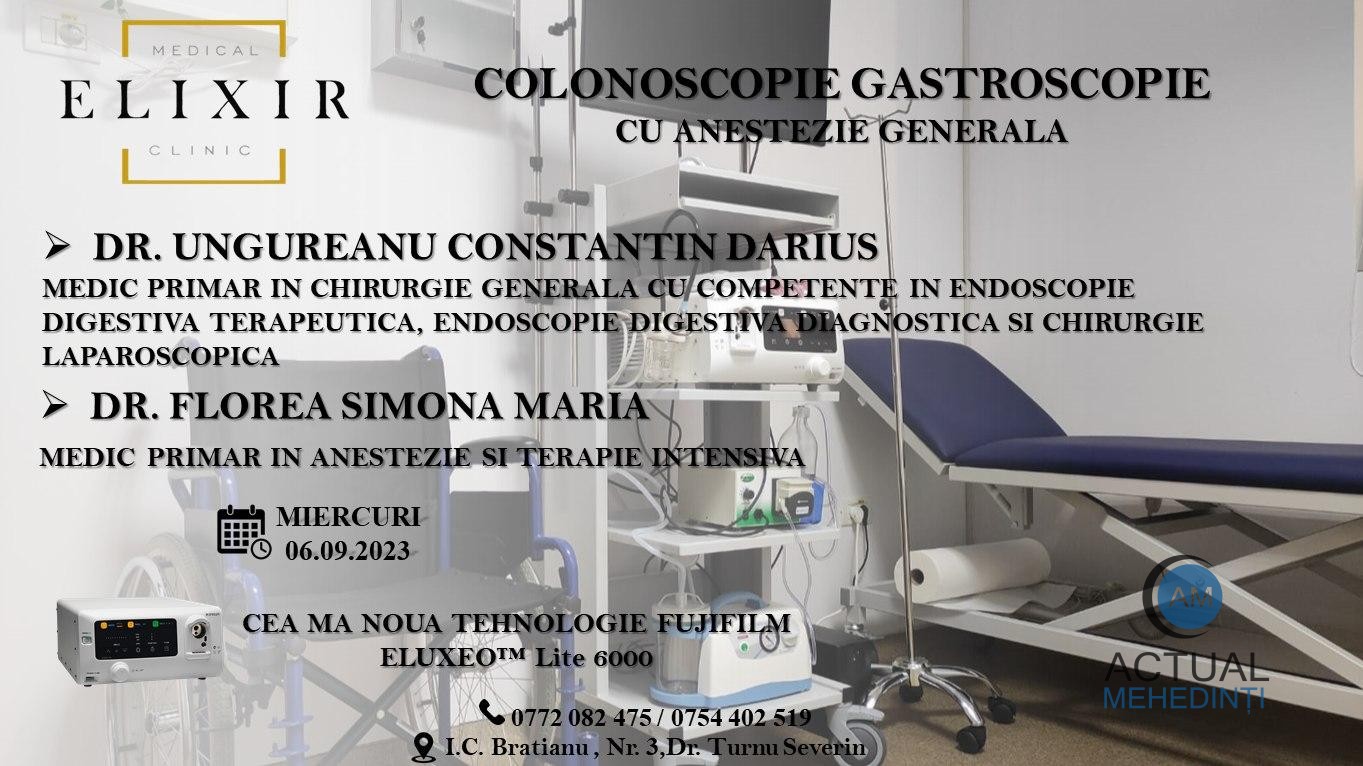 Noi servicii medicale în Severin! Elixir Medical Clinic a deschis un cabinet de Colonoscopie și Gastroscopie.