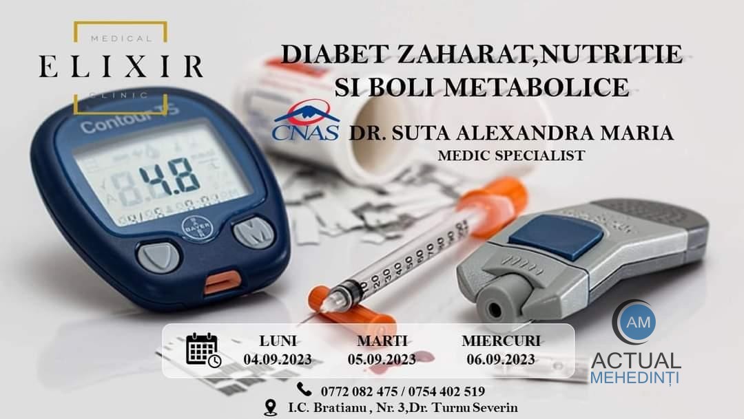 Cea mai modernă clinică medicală din Severin oferă servicii decontate pentru Diabet Zaharat, Nutriție și Boli Metabolice.