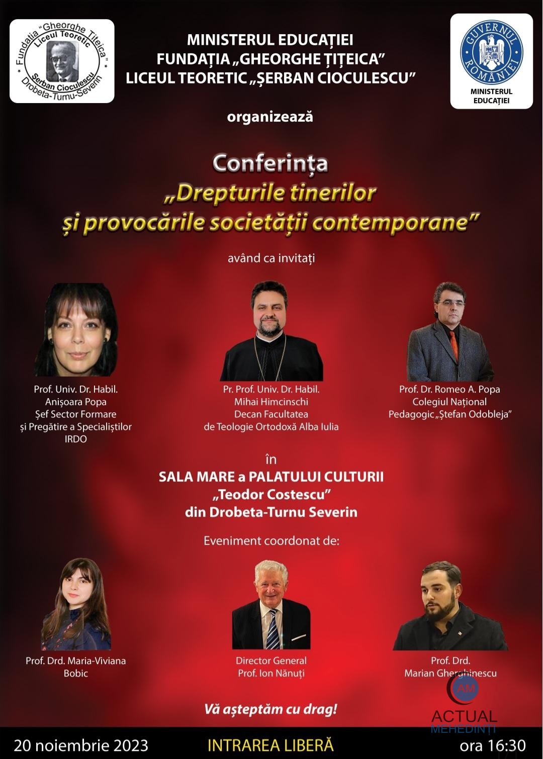 „Drepturile tinerilor și provocările societății contemporane” – eveniment de anvergură, organizat de o unitate de învățământ din Severin!