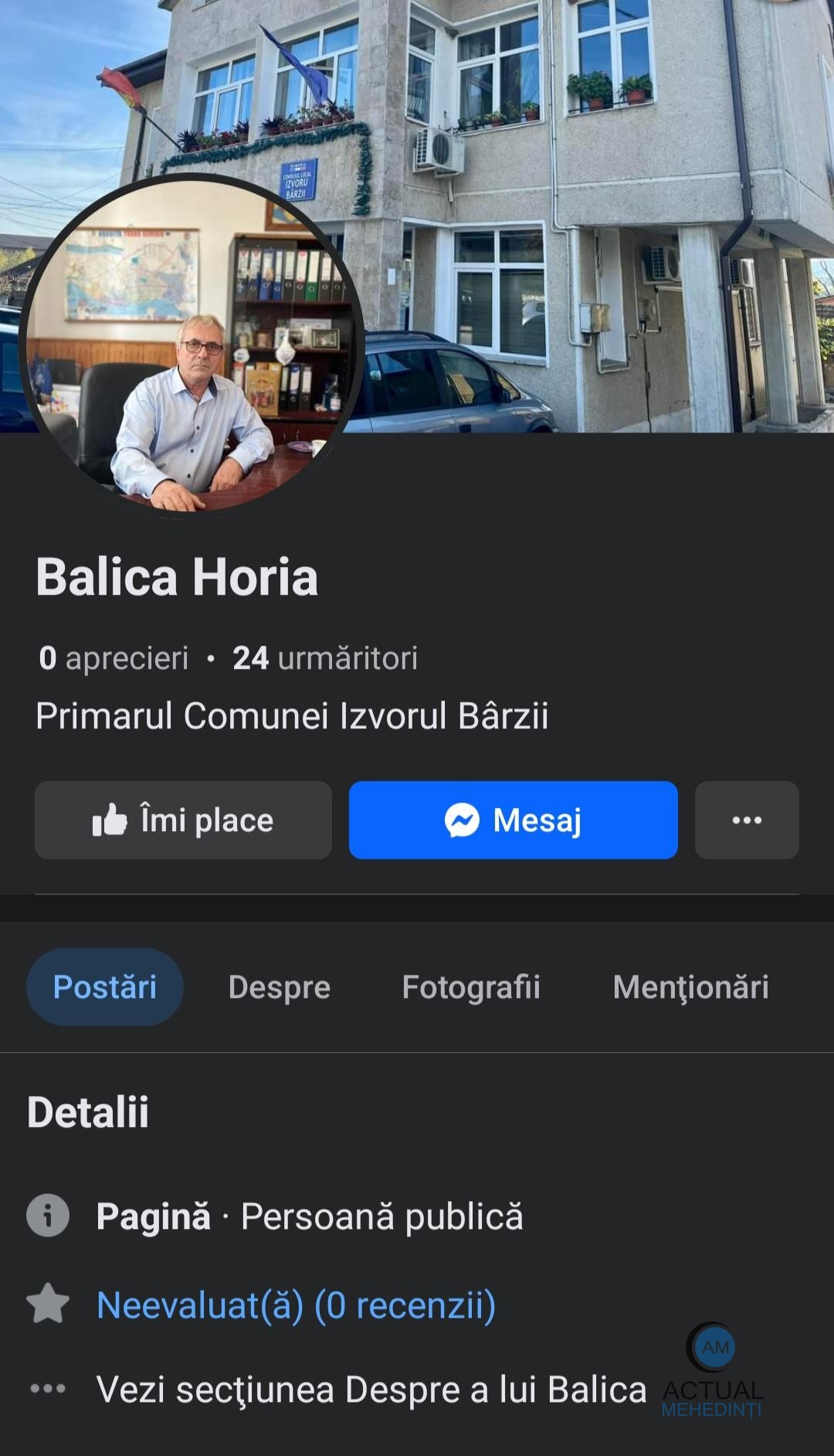 Un primar se reinventează la anii senectuții. În lipsă de ocupație, și-a făcut pagină oficială de politician, unde cetățenii pot vedea ce (nu) a făcut în 20 de ani de mandat.