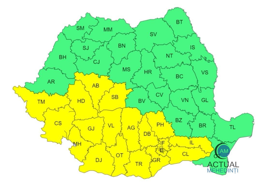 Mehedințiul, sub cod galben de caniculă!