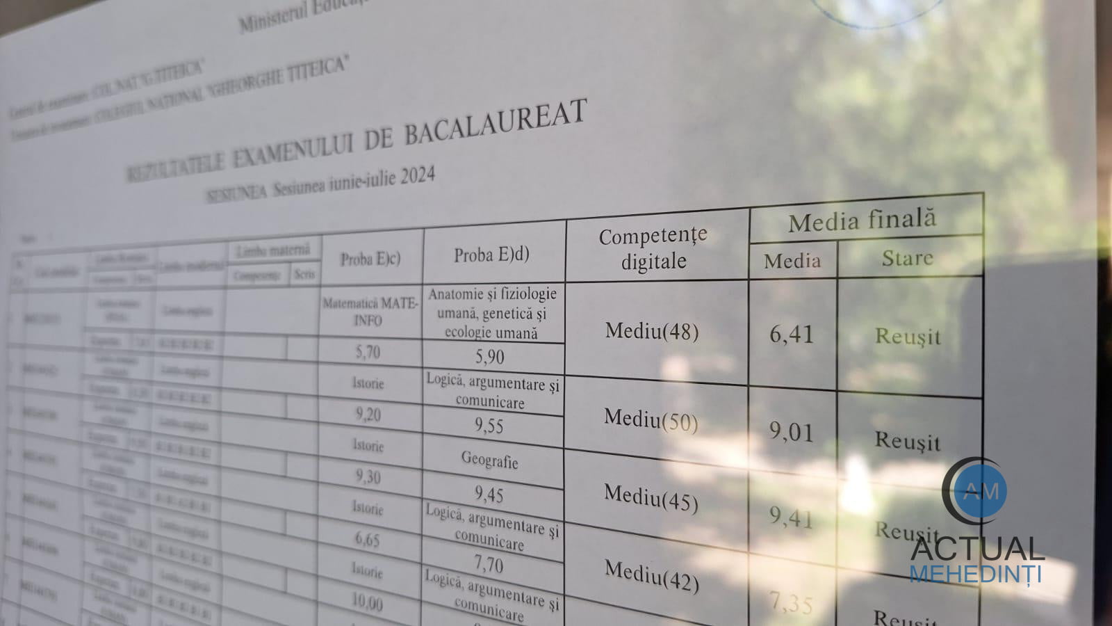 S-au afișat rezultatele la Bacalaureat: o medie de 10, pe județ!