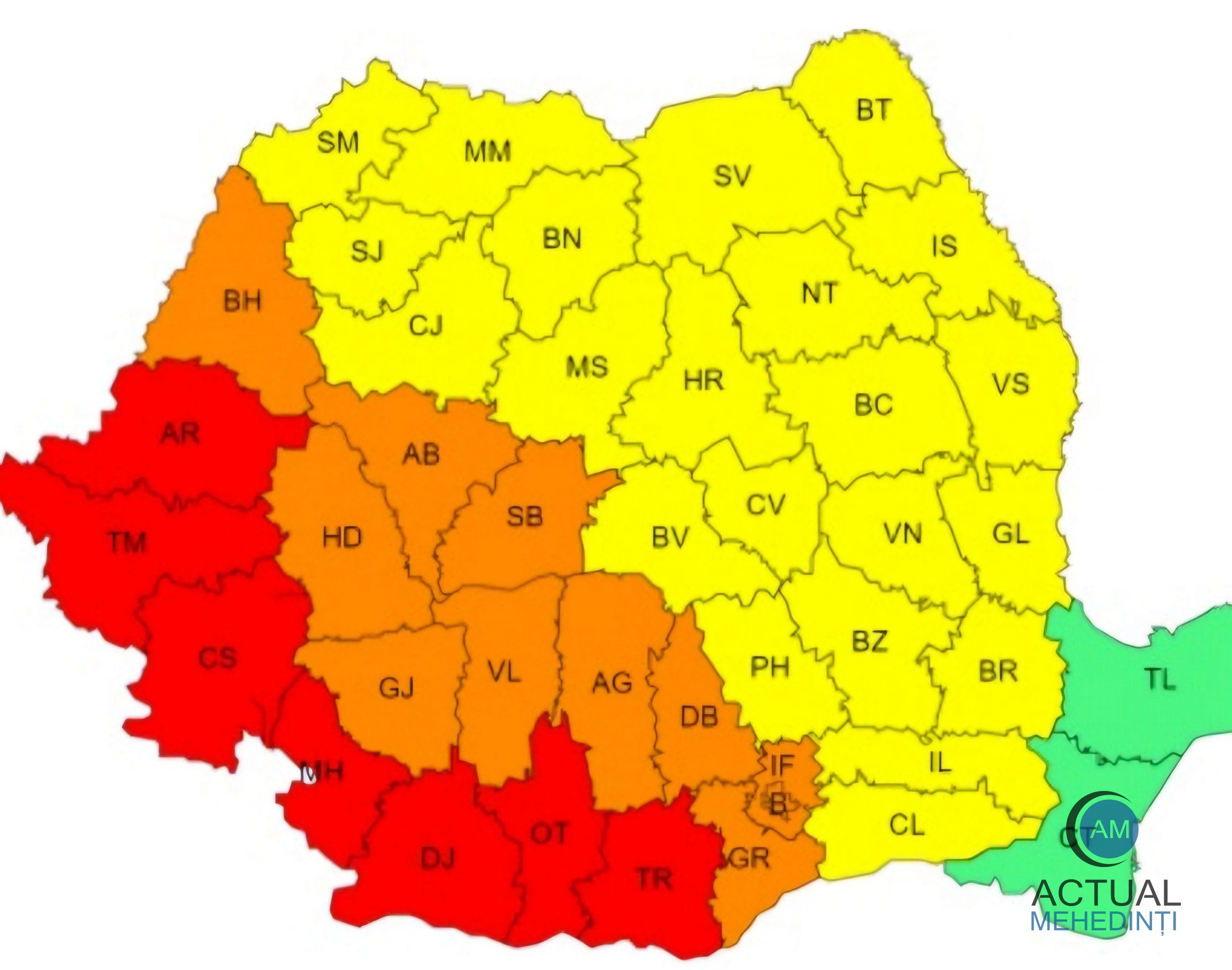 Canicula se extinde. Mehedințiul rămâne sub cod roșu.