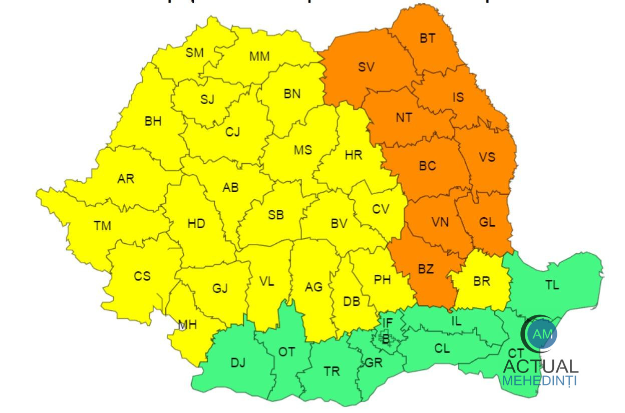 Cod galben de vreme rea! Urmează ploi însemnnate cantitativ.
