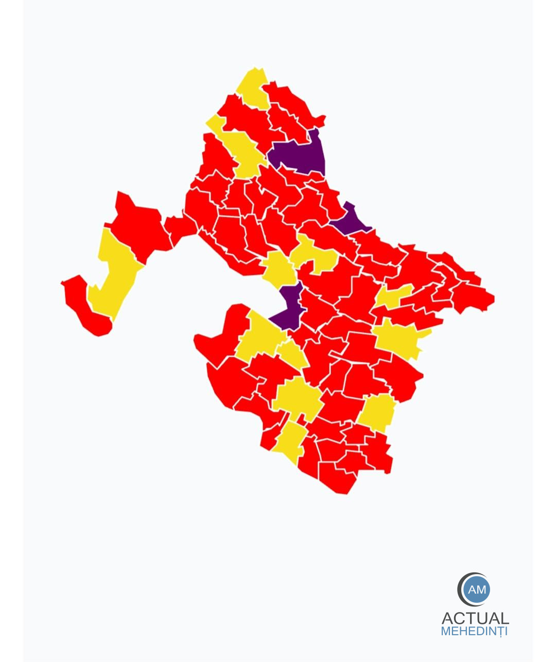 PSD a câștigat în 51 de localități din Mehedinți, PNL s-a impus în 12 localități, iar AUR a câștigat în 3 localități.