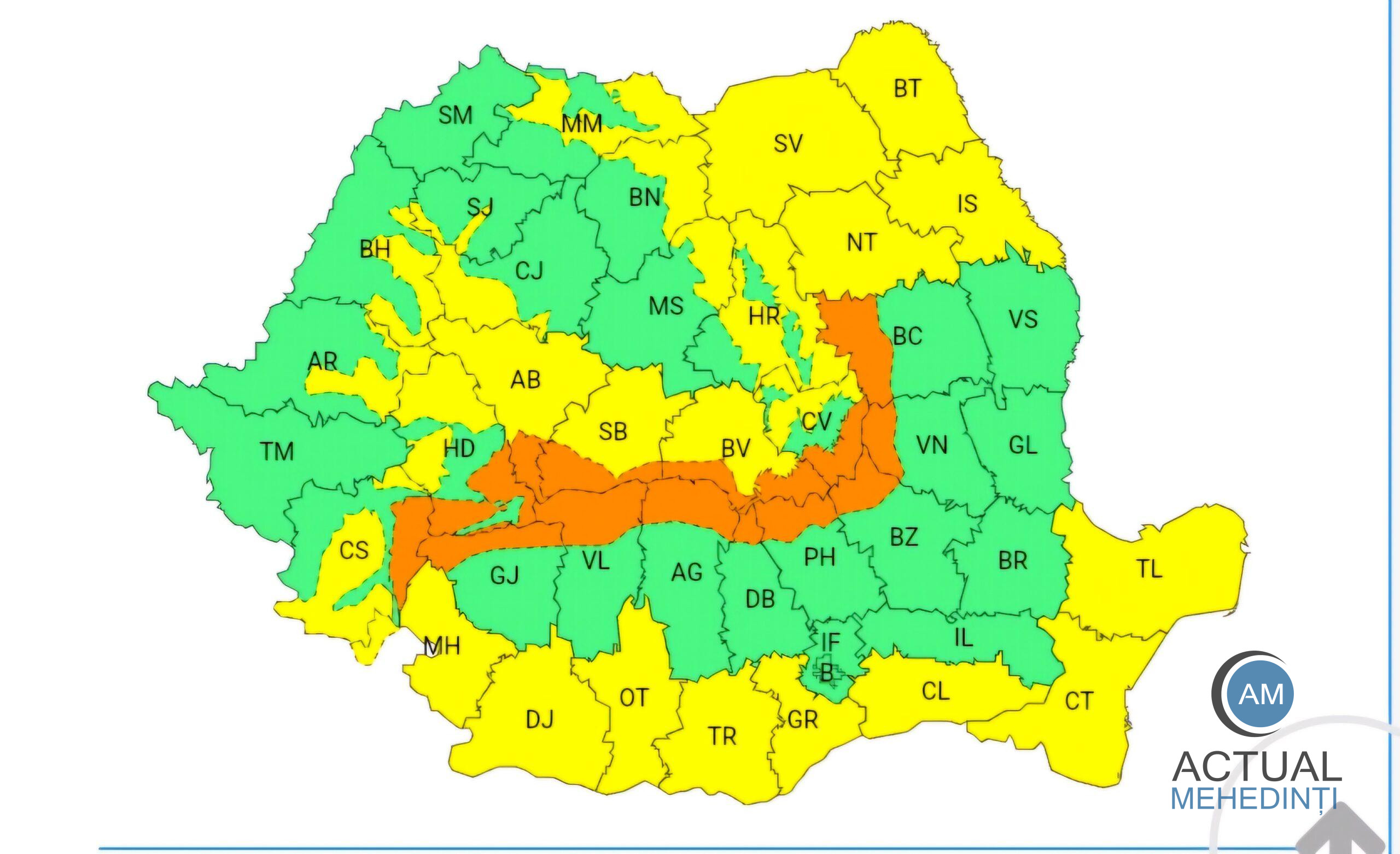 ANM a emis avertizare de vânt puternic inclusiv pentru Mehedinți.