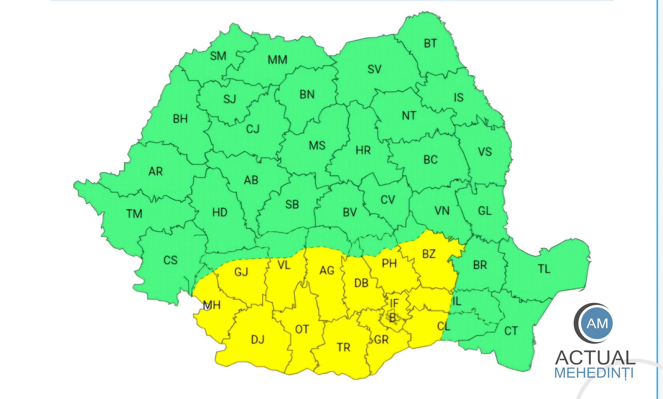 Crăciun, cu vreme rea! ANM a emis cod galben de ploi abundente pentru Mehedinți.