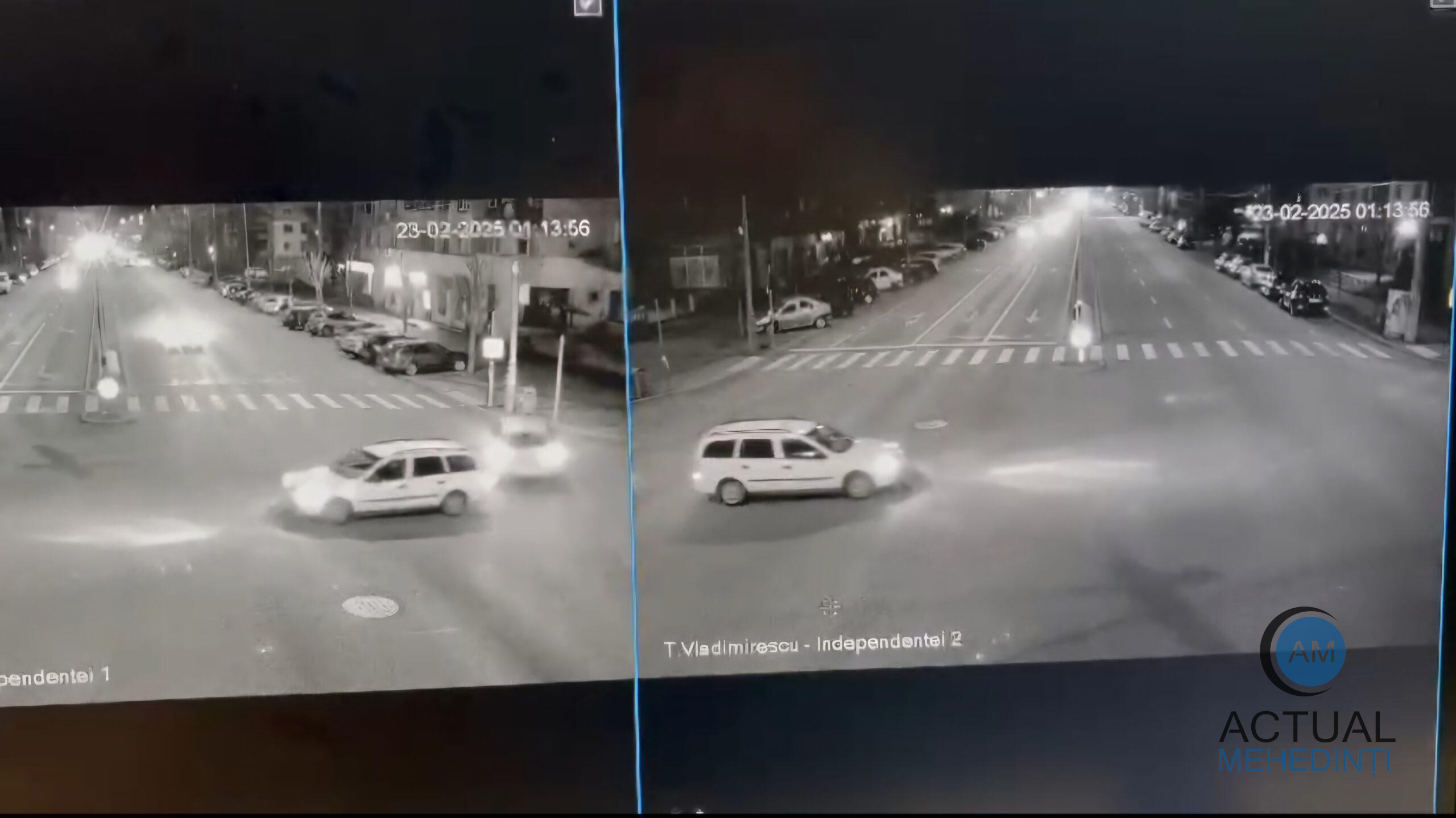 Accidentul violent produs noaptea trecută, surprins de camerele de supraveghere!