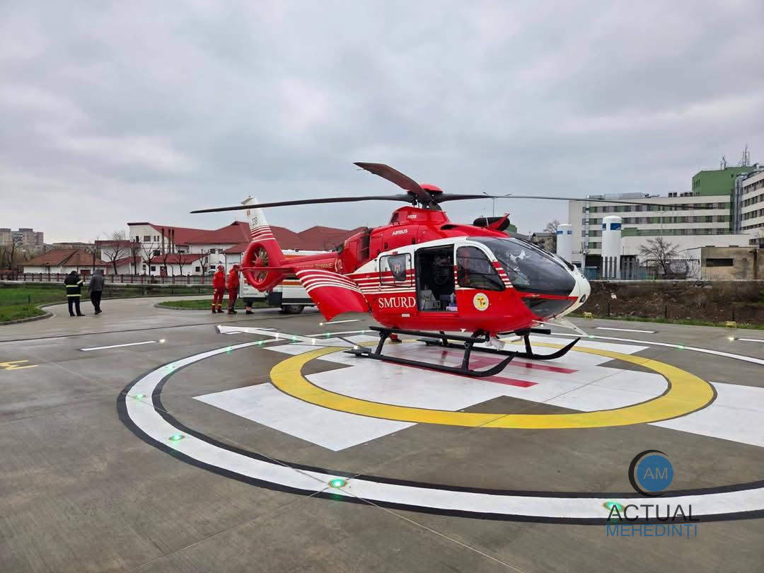 Heliportul din Severin, șansă la viață: copil transportat de urgență la Timișoara, cu elicopterul SMURD!