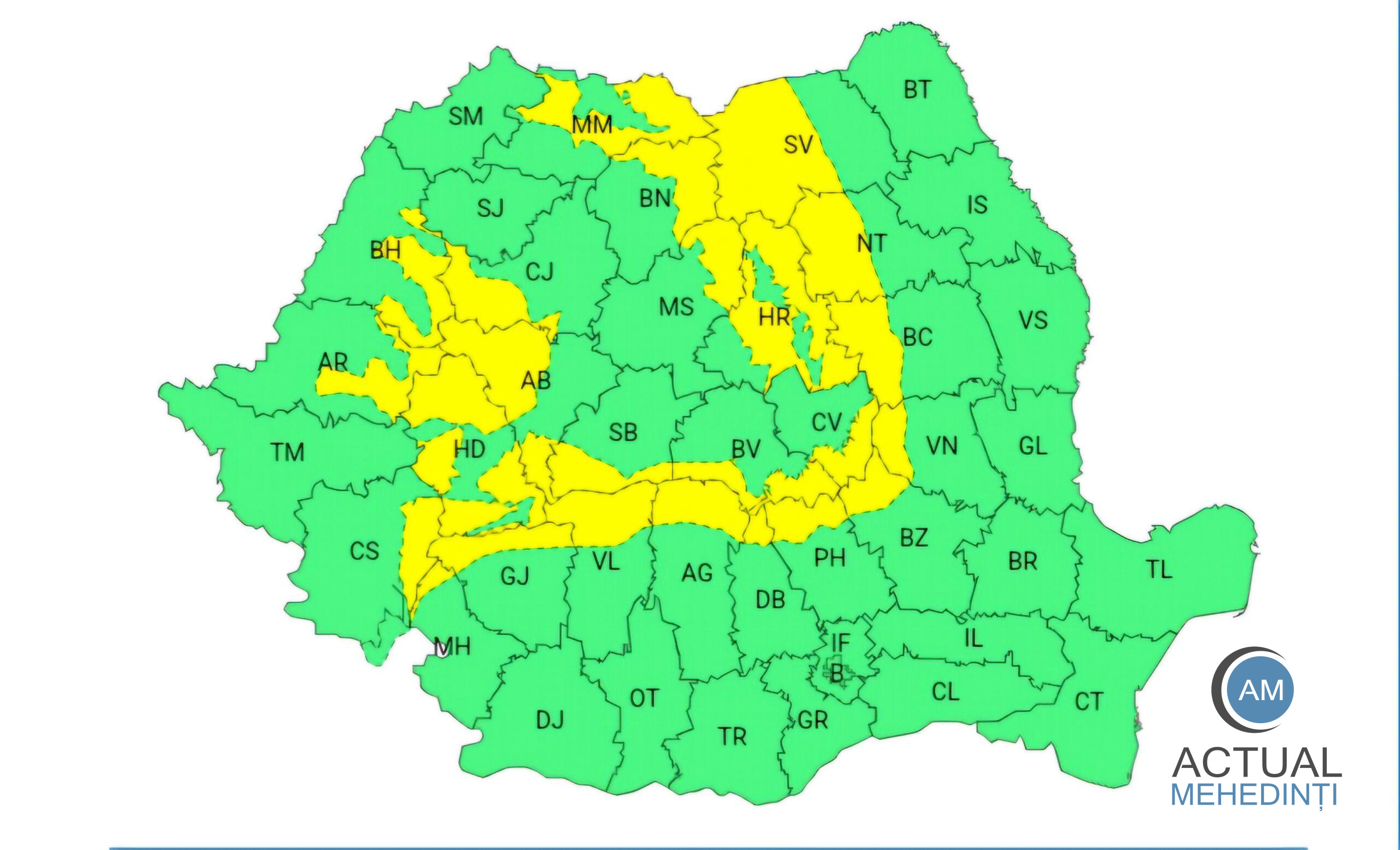 Cod galben de vreme rea și vânt puternic!