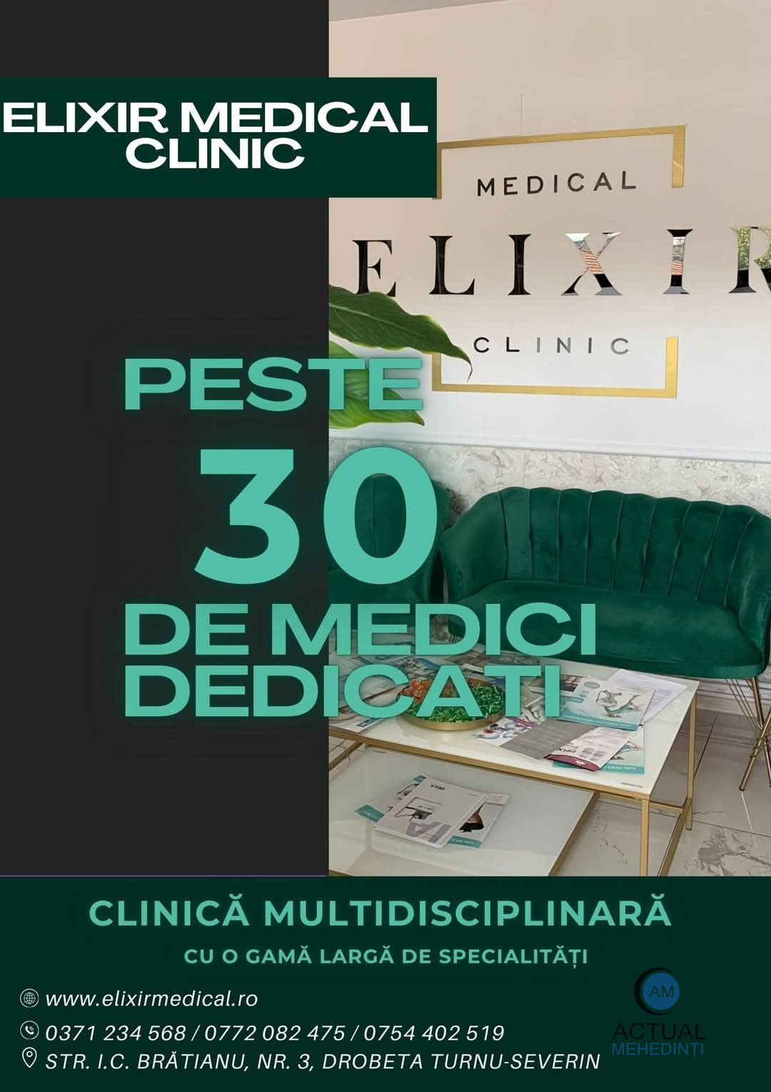 Sănătatea dumneavoastră, responsabilitatea specialiștilor de la Elixir Medical Clinic! Gamă variată de servicii medicale, echipă de 30 de medici și aparatură de ultimă generație!