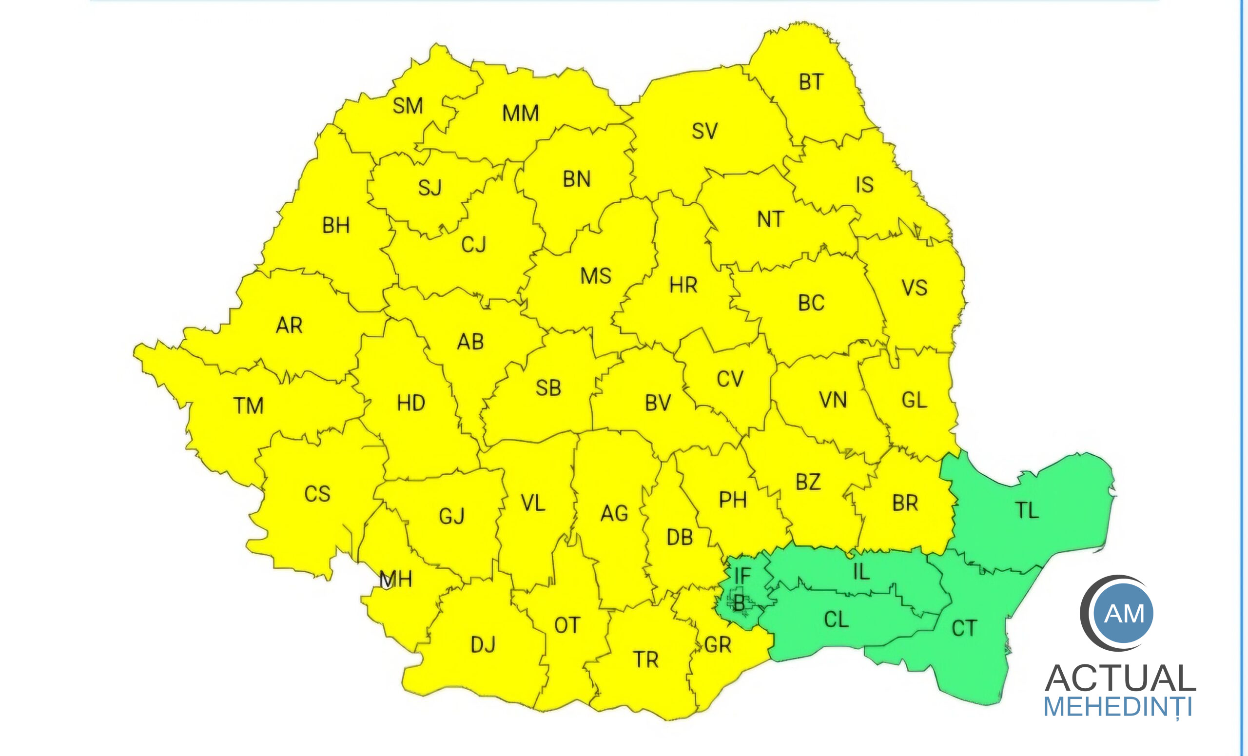 A fost prelungită atenționarea de vreme rea.