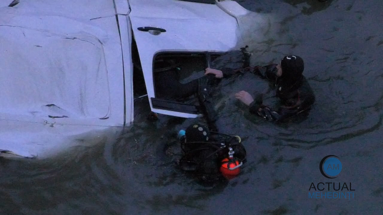 Medic, despre tragedia de pe viaducte: „Dacă pici de la 30 de metri, în Dunăre, decesul este instantaneu”. Microbuzul, grav avariat în urma căderii!