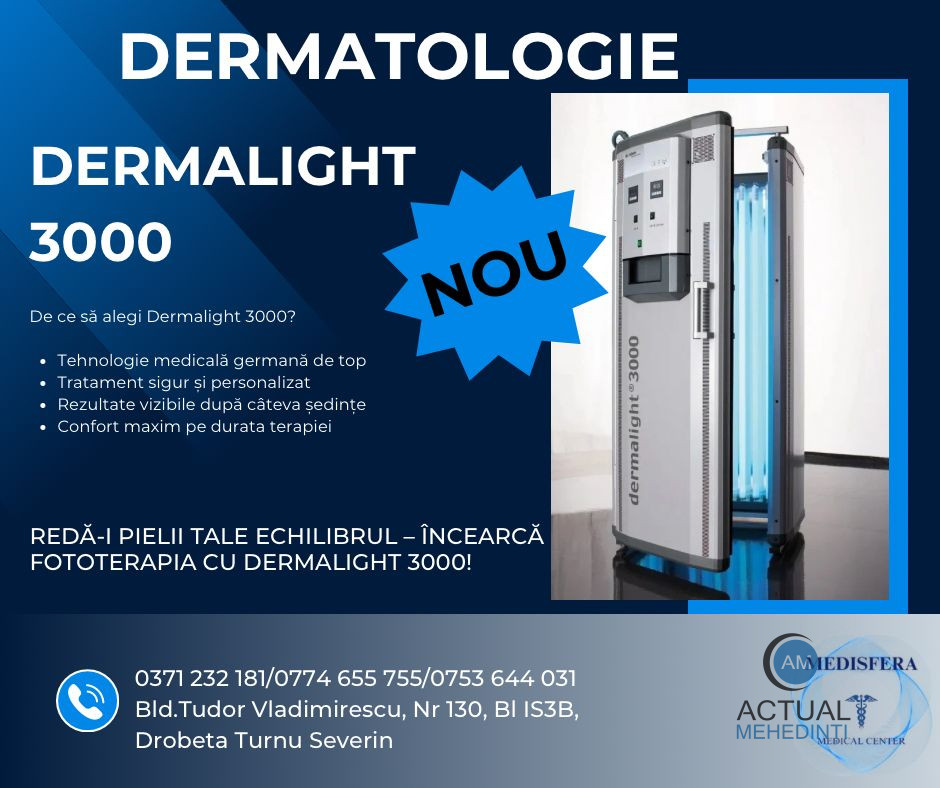 Clinica Medisfera aduce în premieră, în Mehedinți, tehnologia DERMALIGHT 3000: dermatologie modernă, tehnologie reală, soluții eficiente!