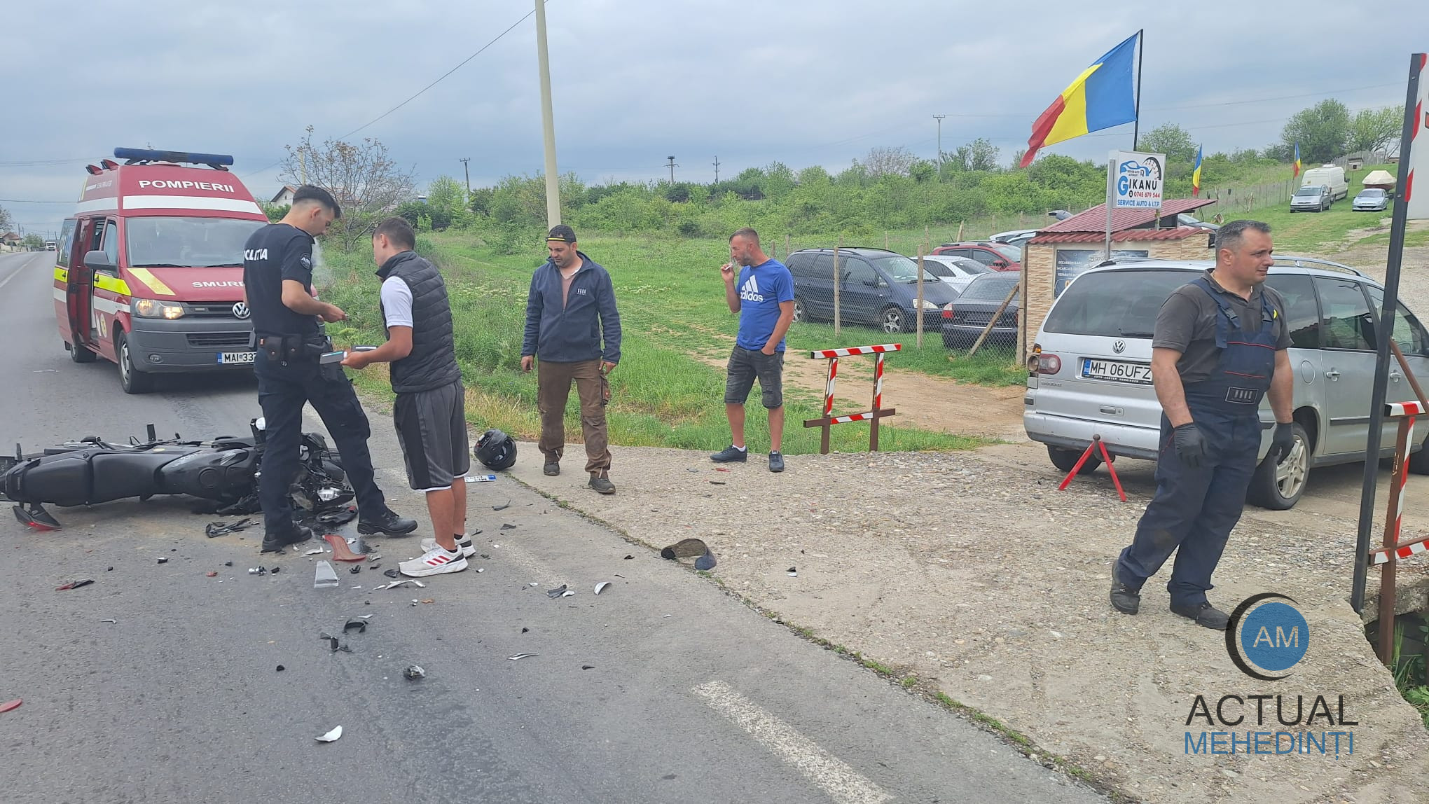 Accident produs pe DN 56A, motociclist rănit!