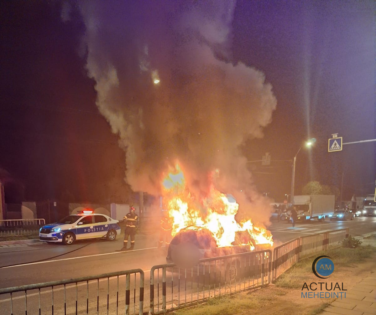 Reținut, după ce și-ar fi autoincendiat mașina și a încercat să pară un accident!