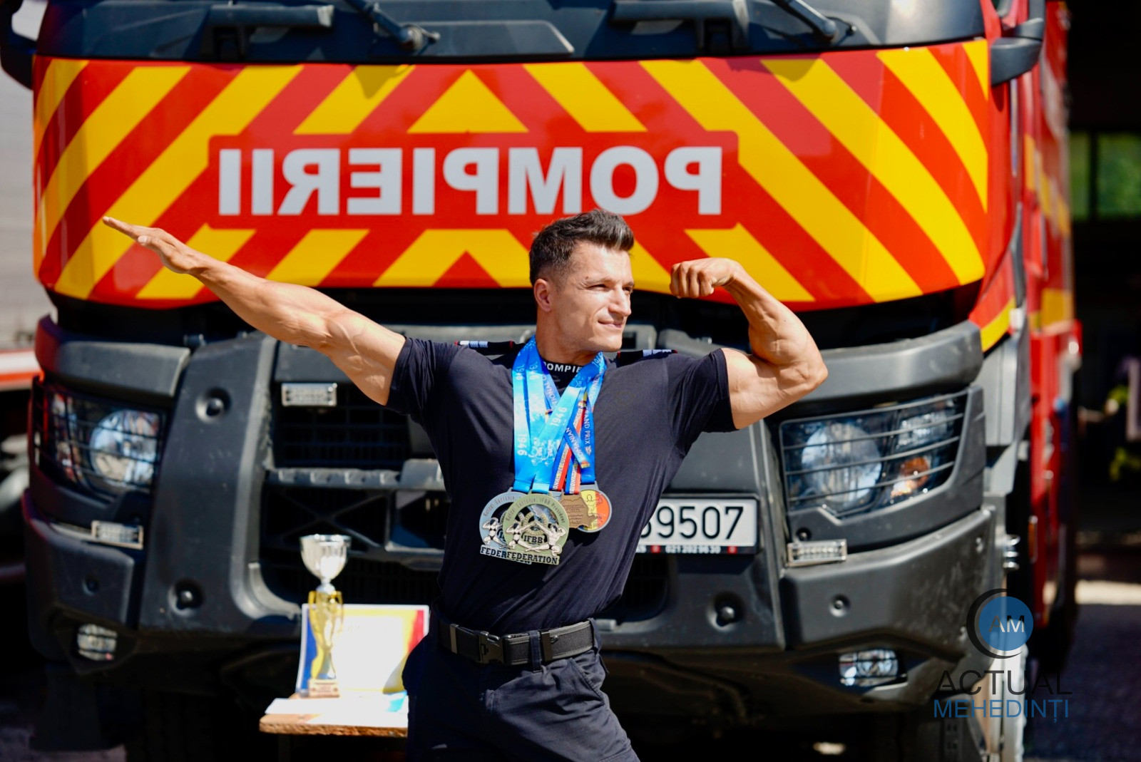 Pompier mehedințean, pe podium la Campionatul Național de Culturism și Fitness!