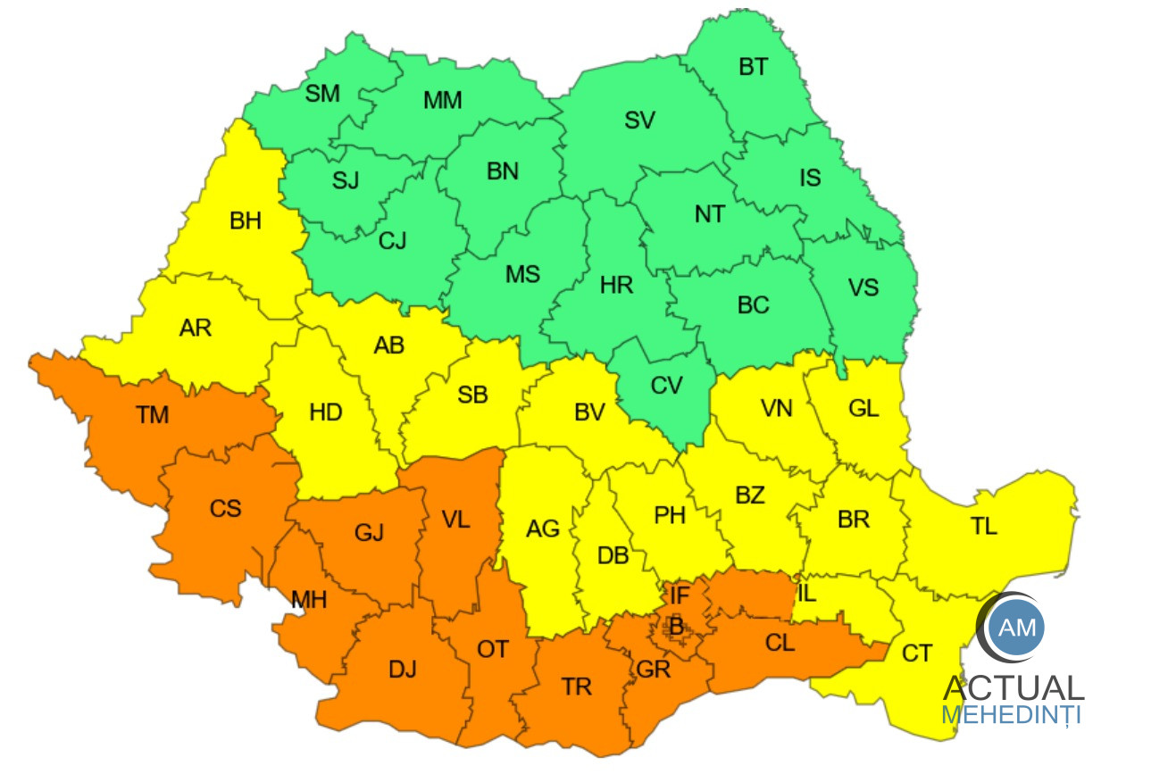 Cod portocaliu de caniculă pentru Mehedinți! Atenționarea este valabilă de mâine.