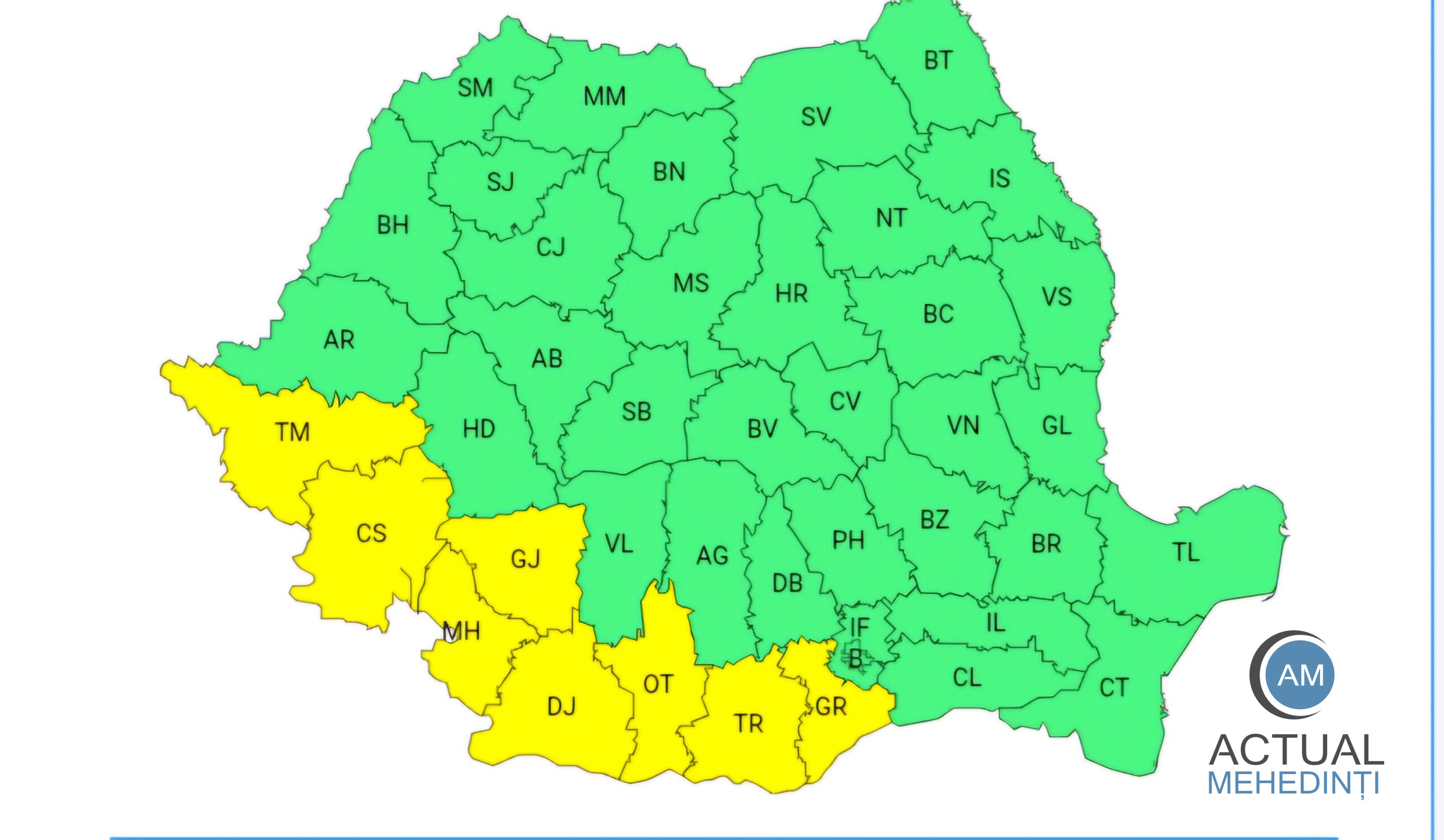 A fost emisă prima atenționare de caniculă. Mehedințiul, vizat de codul galben!
