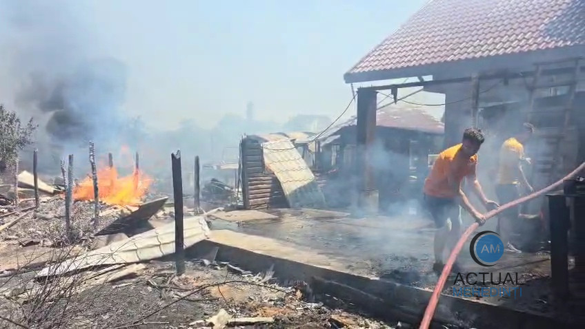 O casă și o anexă gospodărească, cuprinse de flăcări! Incendiul a pornit la vegetația uscată.