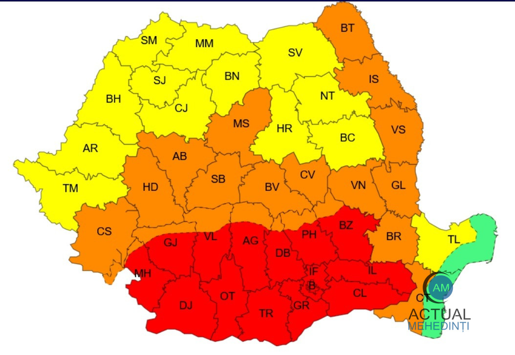 Temperaturi caniculare, până miercuri! Astăzi, a fost emisă avertizare de vijelii.